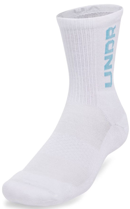 Sukat Under Armour UA 3-Maker 3pk Mid-Crew Socks Valkoinen | 1373084-103