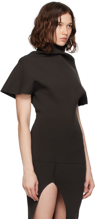 T-paita Rick Owens Rick Owens Concordians Draped Turtleneck Top Musta | RP02E4693 KST, 1