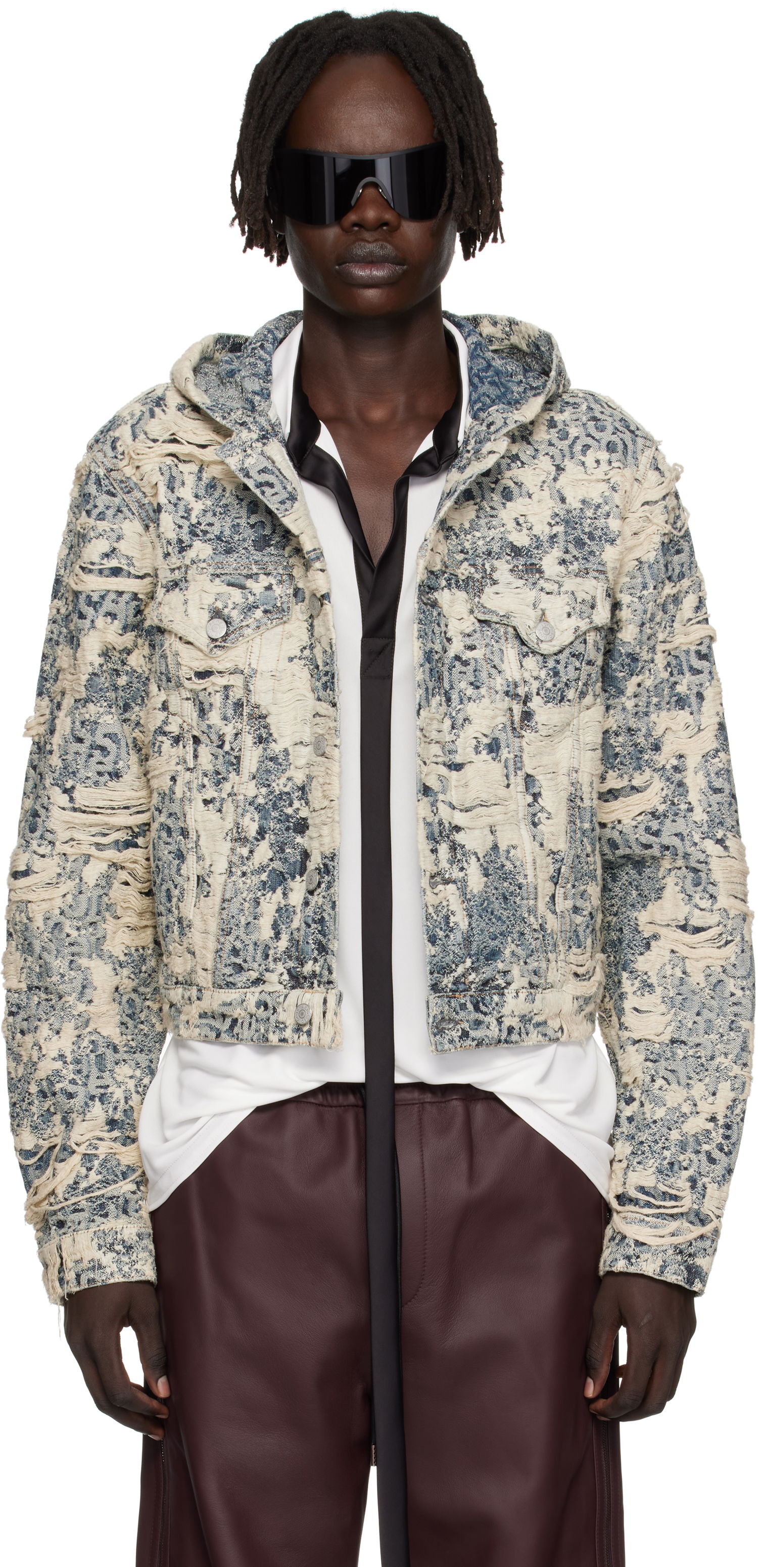 Takki Acne Studios Acne Studios Hooded Distressed Denim Jacket Sininen | C90202-, 0