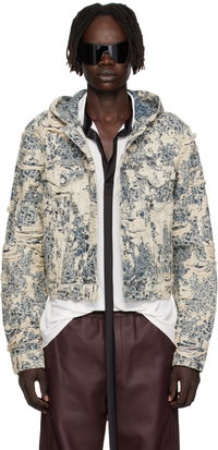 Acne Studios Hooded Distressed Denim Jacket