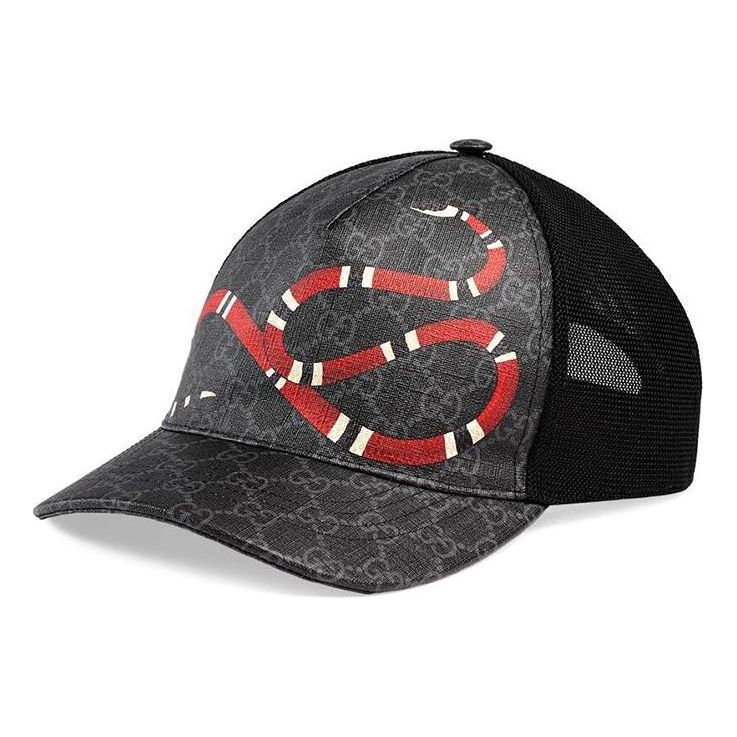 Korkki Gucci Kingsnake Print Baseball Hat Musta | 426887-4HB10-1060