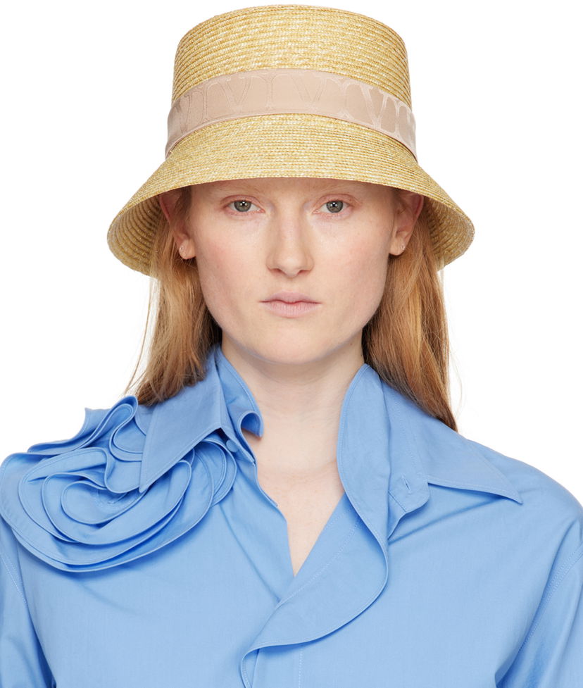 Hattu Valentino Valentino Garavani Iconographe Twilly Bucket Hat Beige | 4W2HGA26VZA