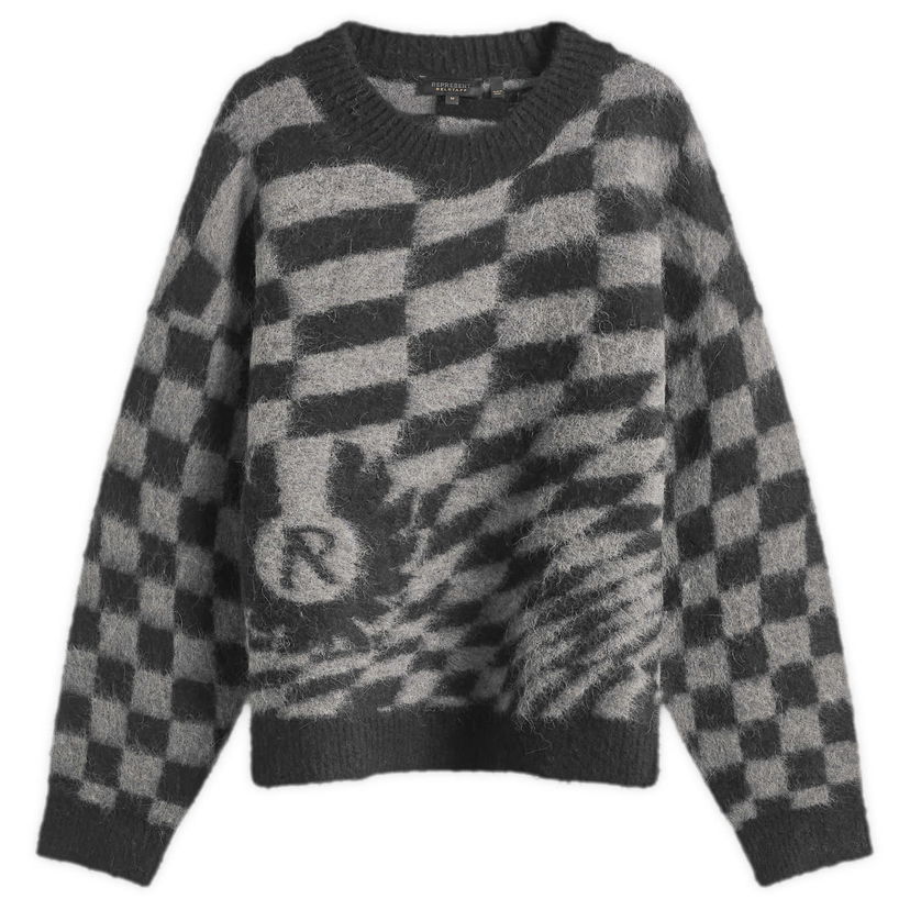 Villapaita Represent Clo Belstaff Checkerboard Knit Sweater Harmaa | MLM3368-017