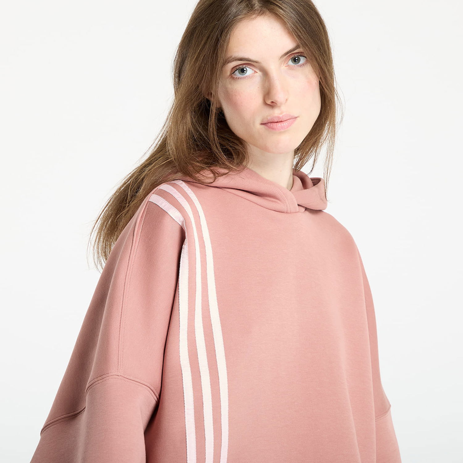 Huppari adidas Performance Off Placed 3-Stripes Cropped Hoodie Vaaleanpunainen | JW3601, 1