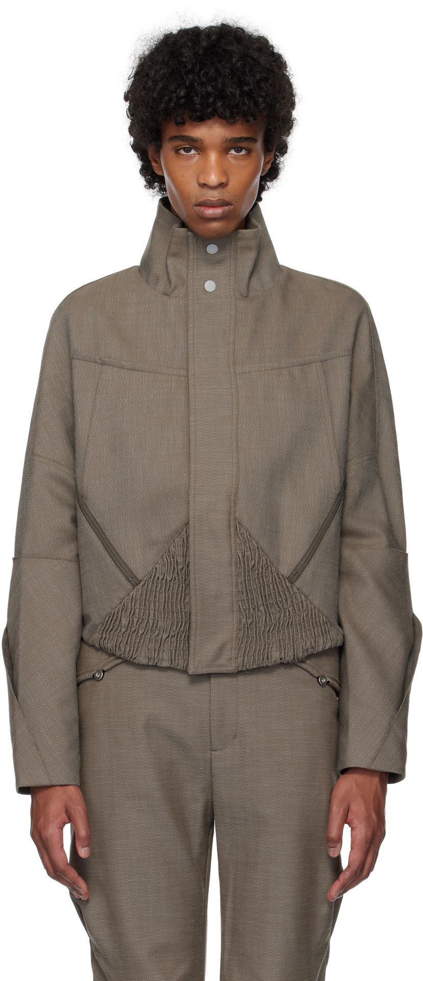 Bomber-takki KIKO KOSTADINOV Kiko Kostadinov Zafar Cropped Jacket Ruskea | KKSS25J04-42