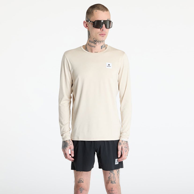 T-paita Saysky SAYSKY Statement Pace Long Sleeve T-Shirt Beige | NMRLS22C8002