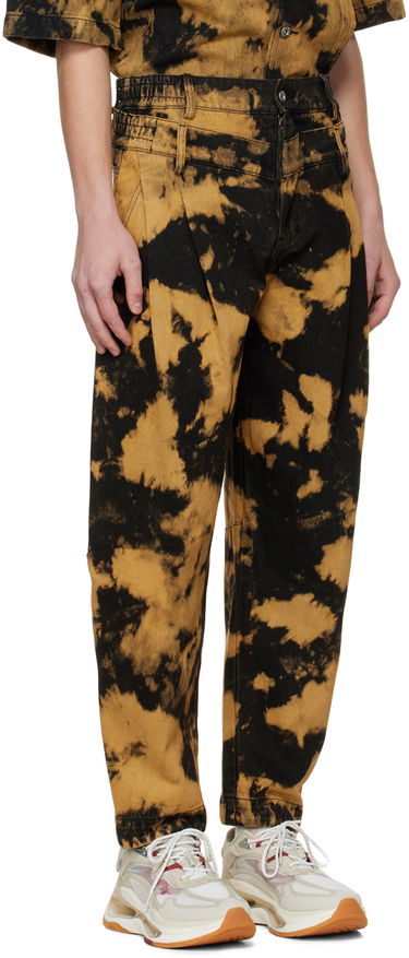 Housut Feng Chen Wang Feng Chen Wang Tie-Dye Pleated Jeans Ruskea | FUF14TR05, 1