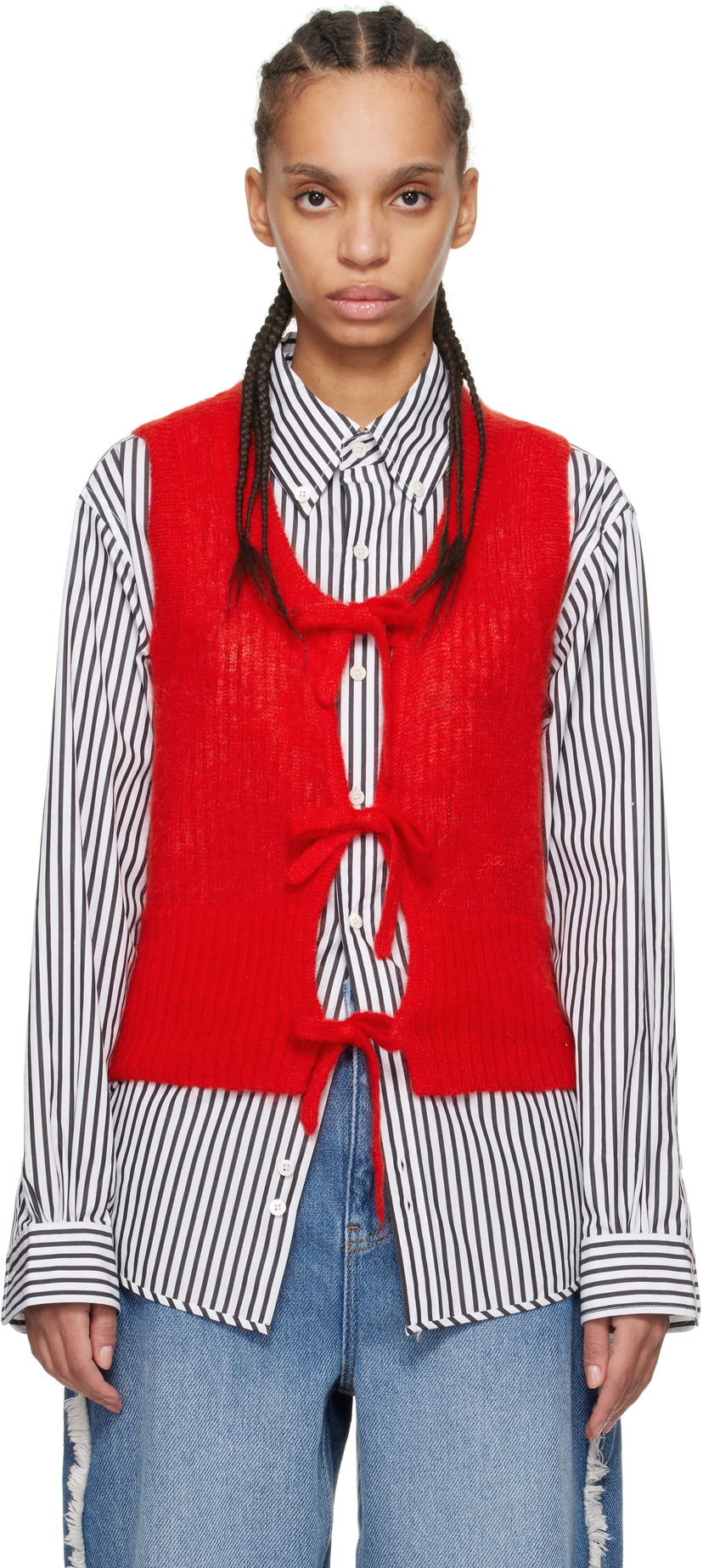 Villapaita GANNI Ganni Tie String Vest Punainen | K2344