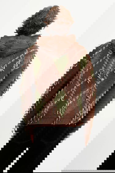 Villapaita Andersson Bell Andersson Bell Argyle Fisherman Hooded Zip-Up Cardigan Ruskea | atb1347u, 2