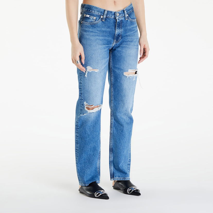Housut ja farkut CALVIN KLEIN Jeans Low Rise Straight Jeans Sininen | J20J222746 1A4