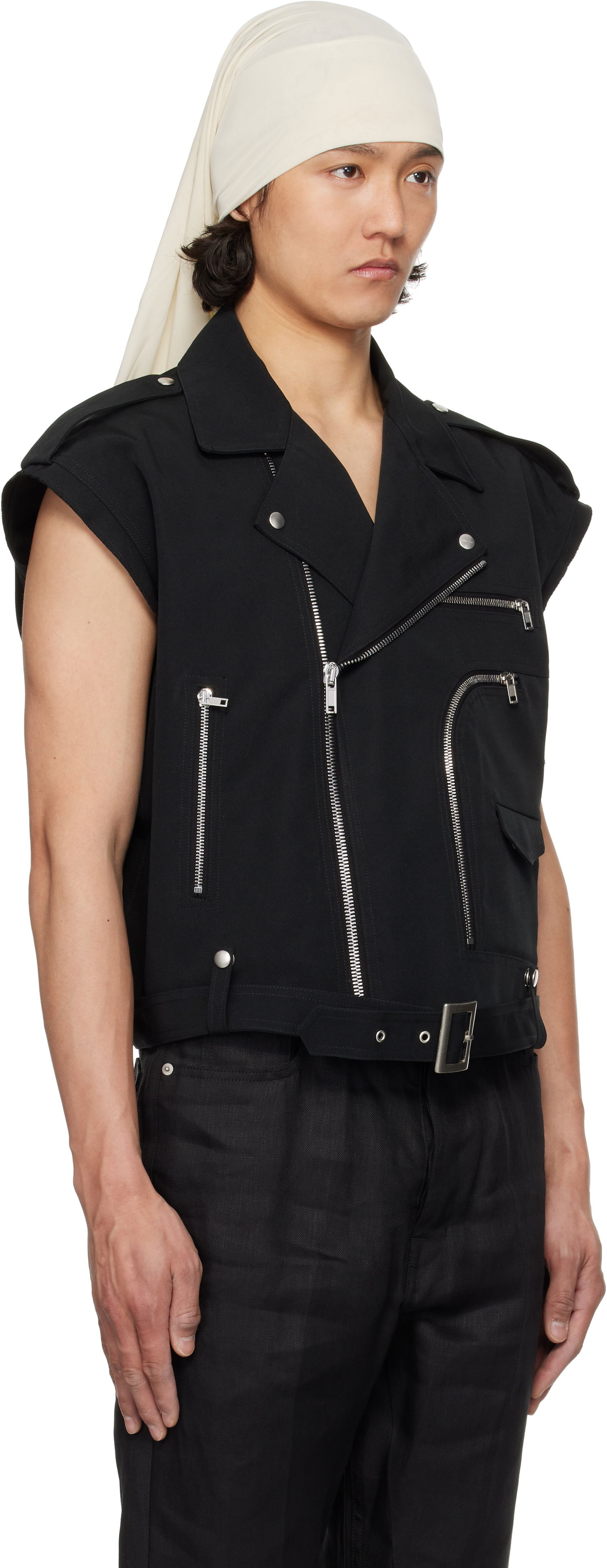 Liivi Rick Owens Rick Owens Bauhaus Stooges Cropped Vest Musta | RL01E5716 PCVS, 1