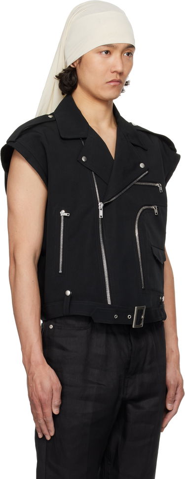 Liivi Rick Owens Rick Owens Bauhaus Stooges Cropped Vest Musta | RL01E5716 PCVS, 1