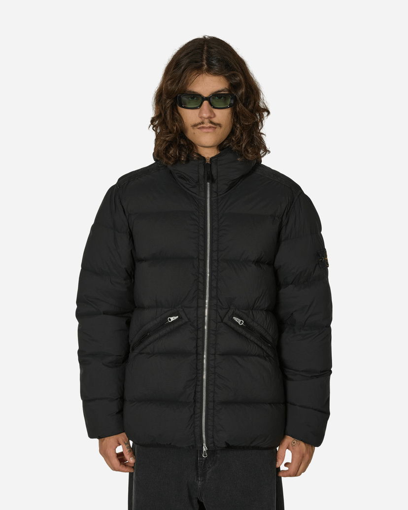Takki Stone Island Seamless Tunnel Nylon Hooded Down Jacket Black Musta | 811543128 V0029