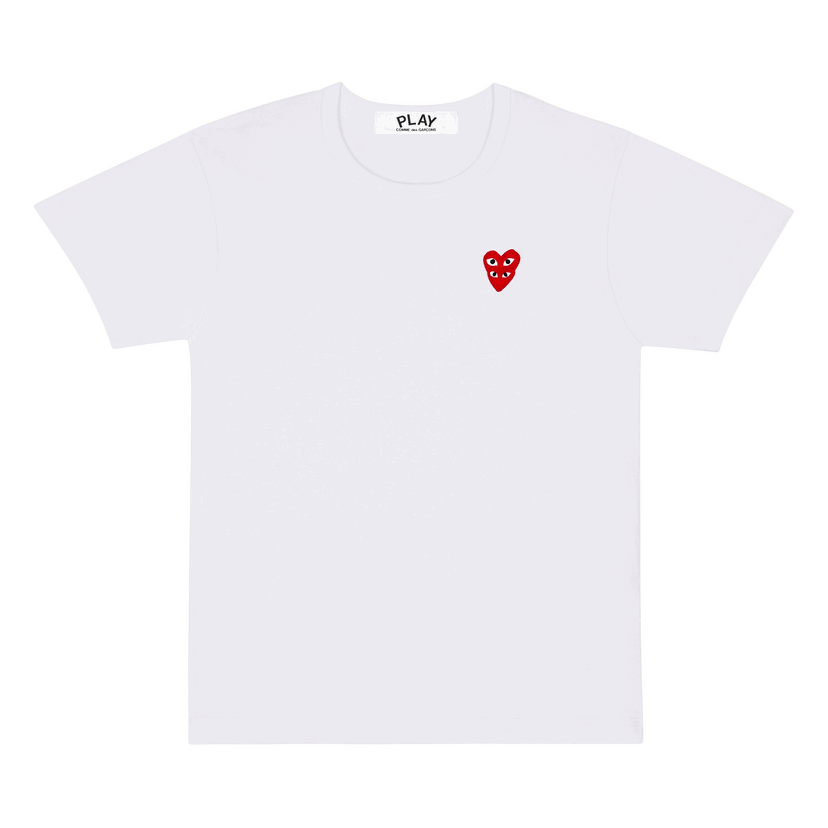 T-paita Comme des Garçons PLAY Double Heart T-Shirt Valkoinen | AZ T288 051 2