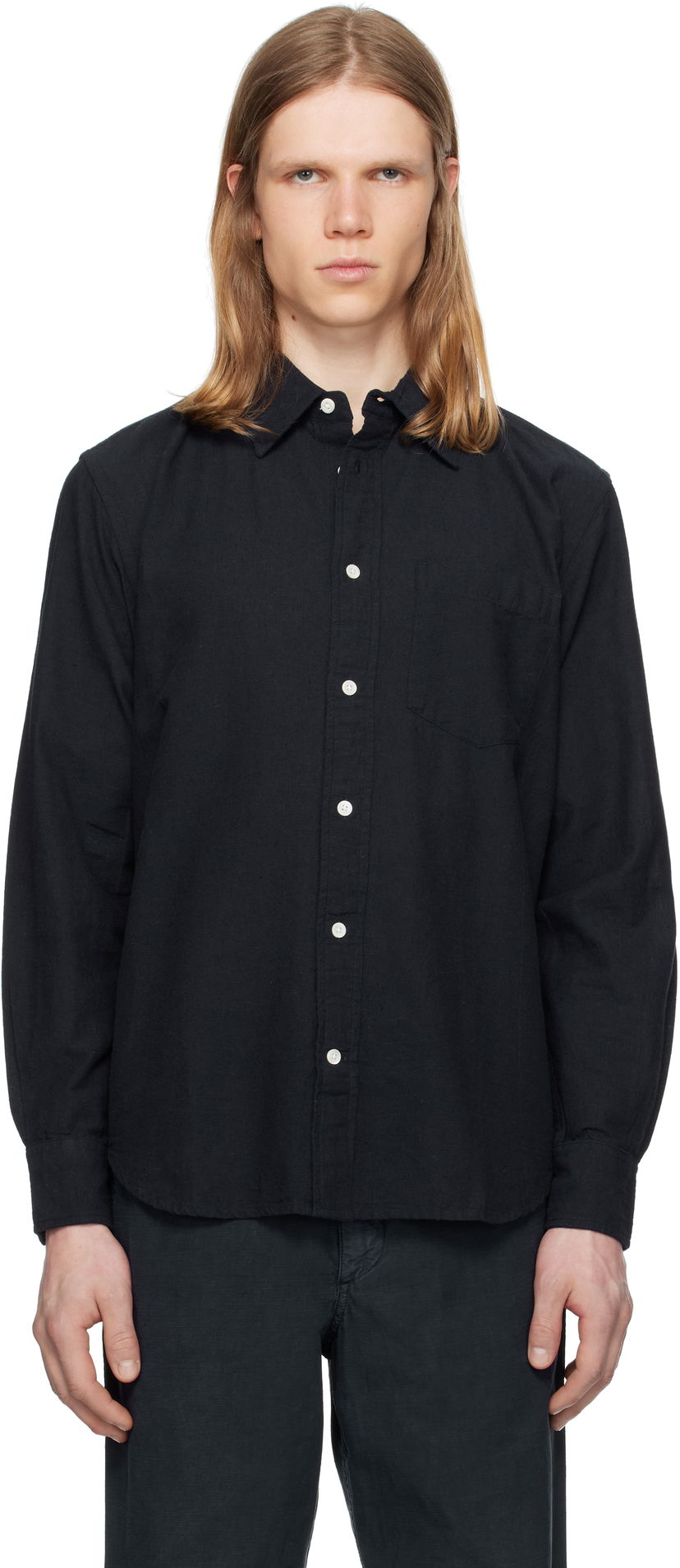 Paita NORSE PROJECTS Norse Projects Algot Relaxed Cotton Linen Shirt Musta | N40-0832