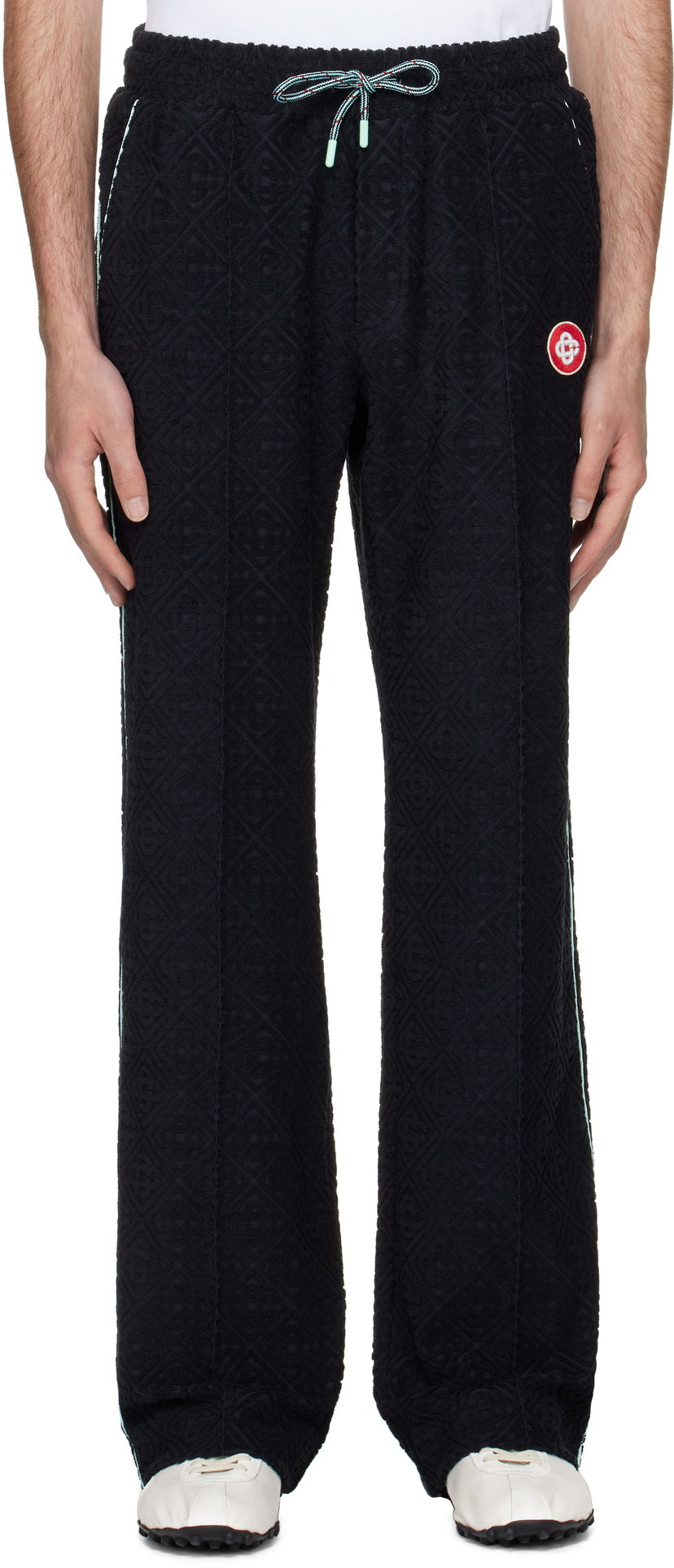 Verryttelyhousut Casablanca Casablanca Monogram Jacquard Towelling Sweatpants Musta | MPF25-JTR-270-01