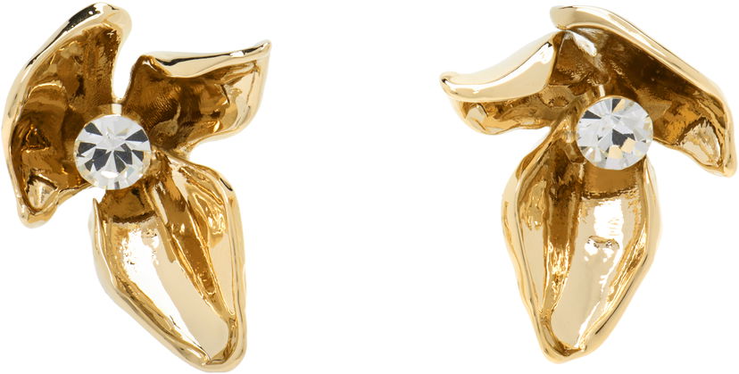 Korvakorut Erdem Erdem Gold-Tone Crystal Flower Earrings Keltainen | PF25_JE18_00038003