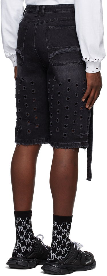 Shortsit We11done We11done Denim Eyelet Shorts Musta | WD-DP1-22-358-M-WB, 2