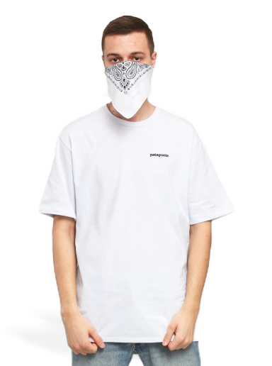 T-paita Patagonia P6 Logo Responsibili Tee Valkoinen | 38504 WHI
