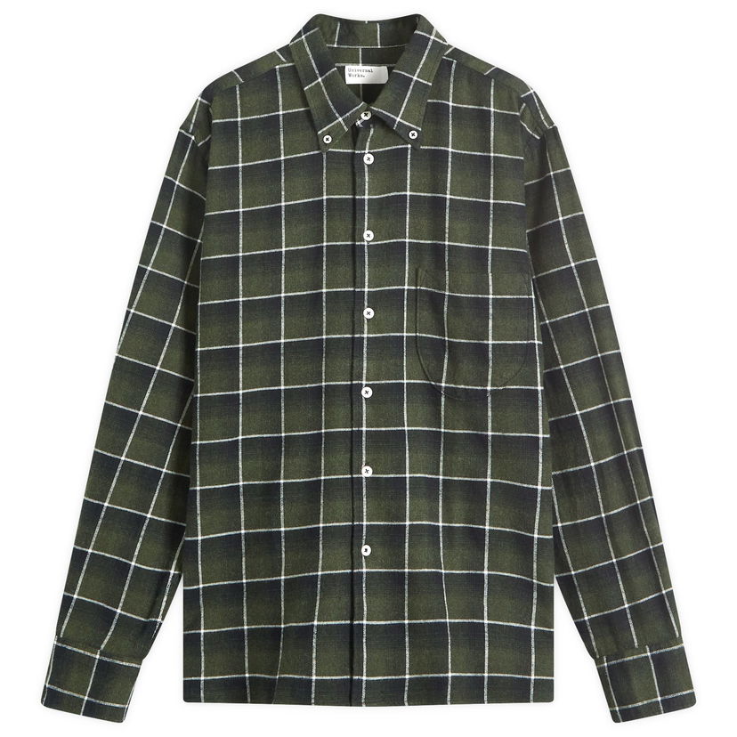 Paita Universal Works Universal Works Lazy Day Check Shirt, Large Vihreä | P31205-OLV