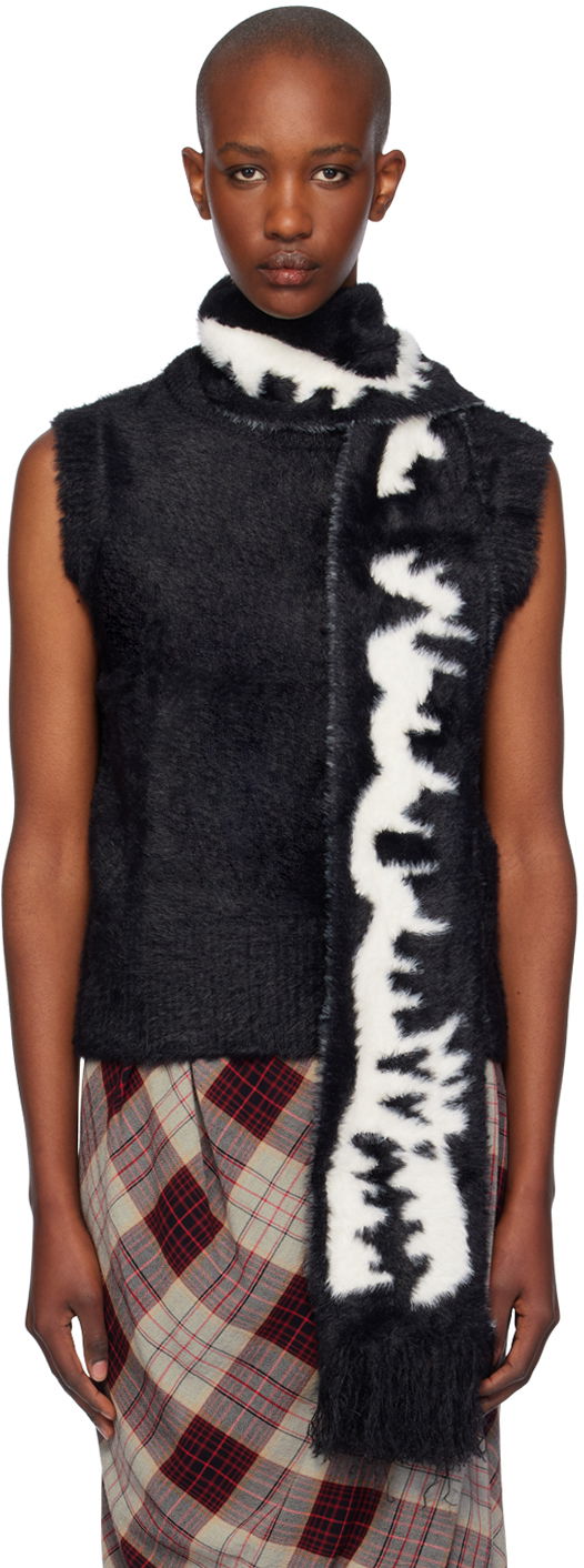 Villapaita Charles Jeffrey Loverboy Scarf Vest Musta | 42090401