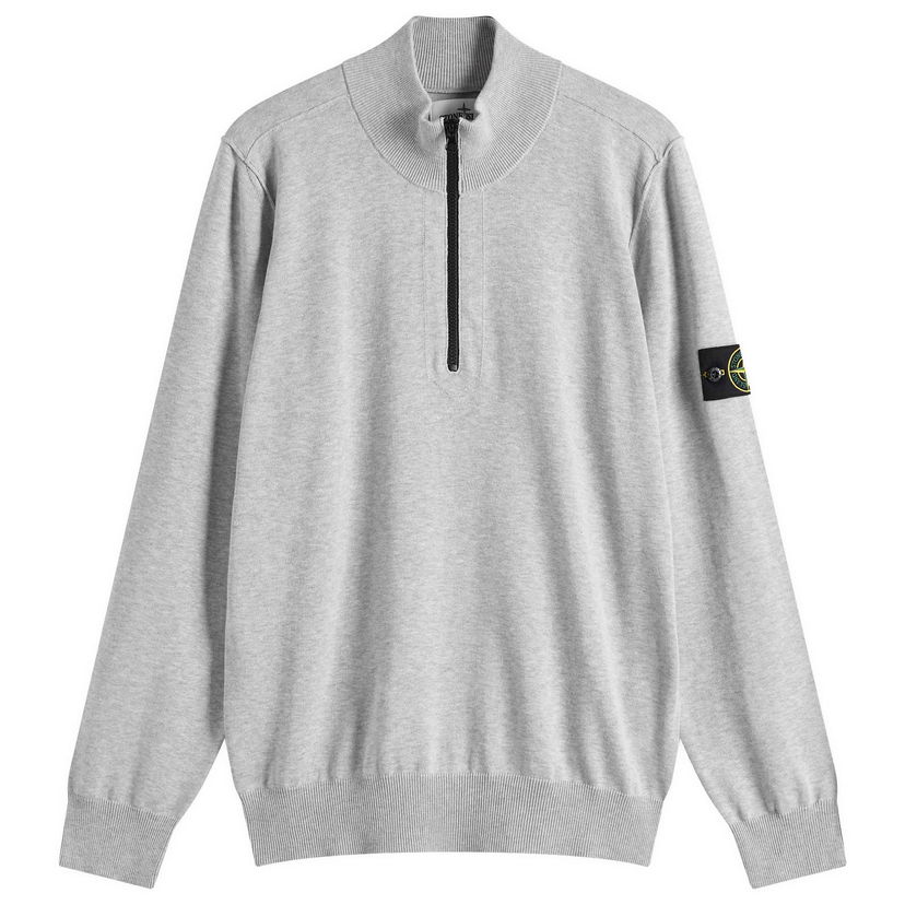 Villapaita Stone Island Organic Cotton Half Zip Knit, Size Large Harmaa | K1S155100063-V0M61