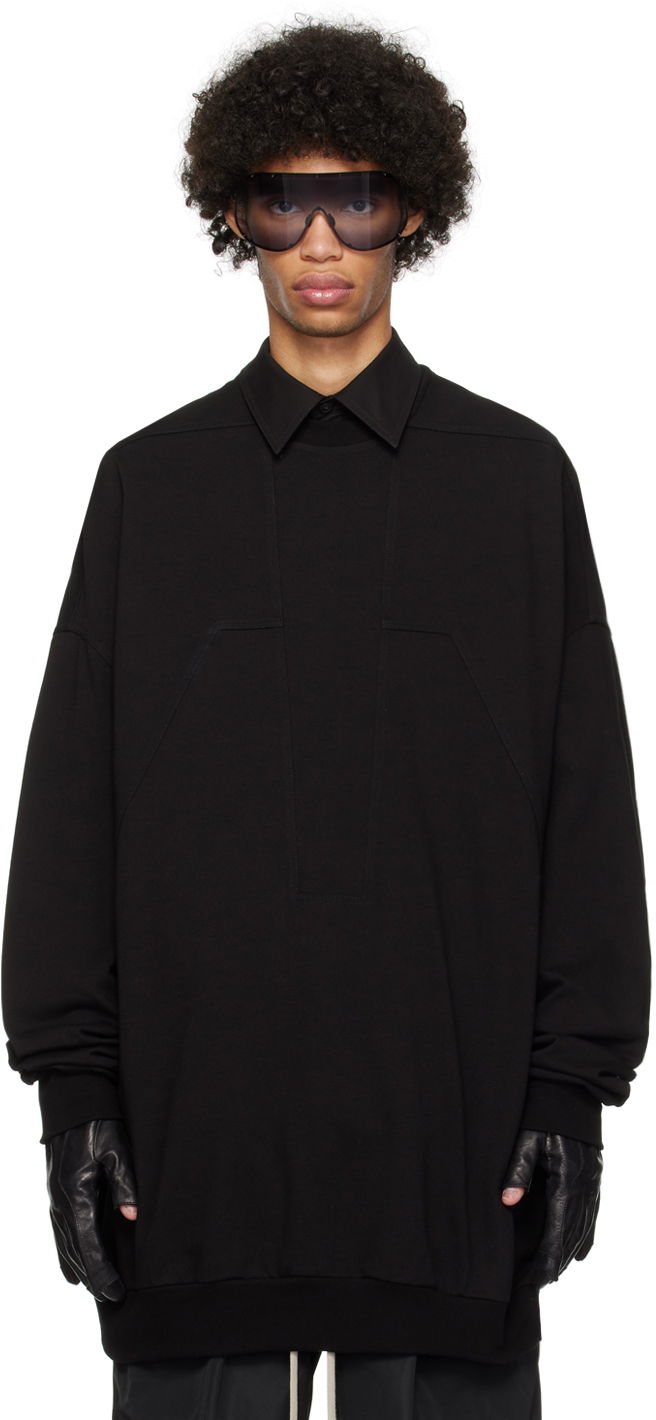 Huppari Rick Owens Splintered Peter Sweatshirt Musta | RU01D3278 BA, 0