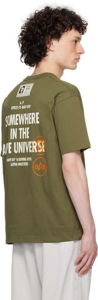 T-paita AAPE by A Bathing Ape AAPE by A Bathing Ape Alpha Industries Edition 'Universe' T-Shirt Vihreä | AAPTEM9712XXNKHD, 2