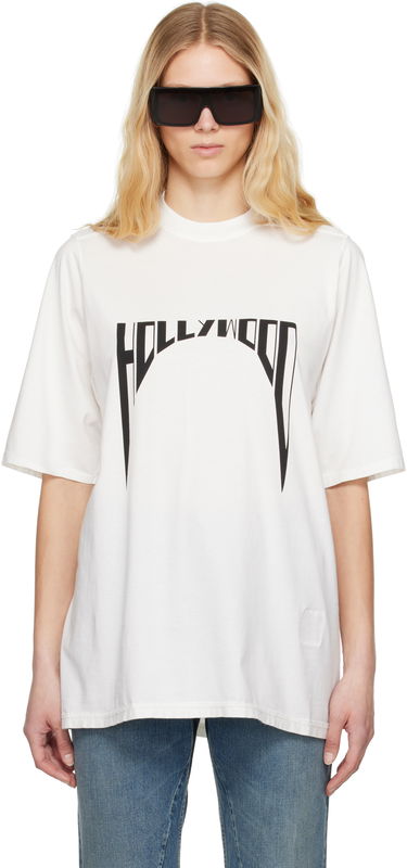 T-paita Rick Owens Rick Owens DRKSHDW Hollywood Jumbo T-Shirt Valkoinen | DS01E3204 RNEP2, 0