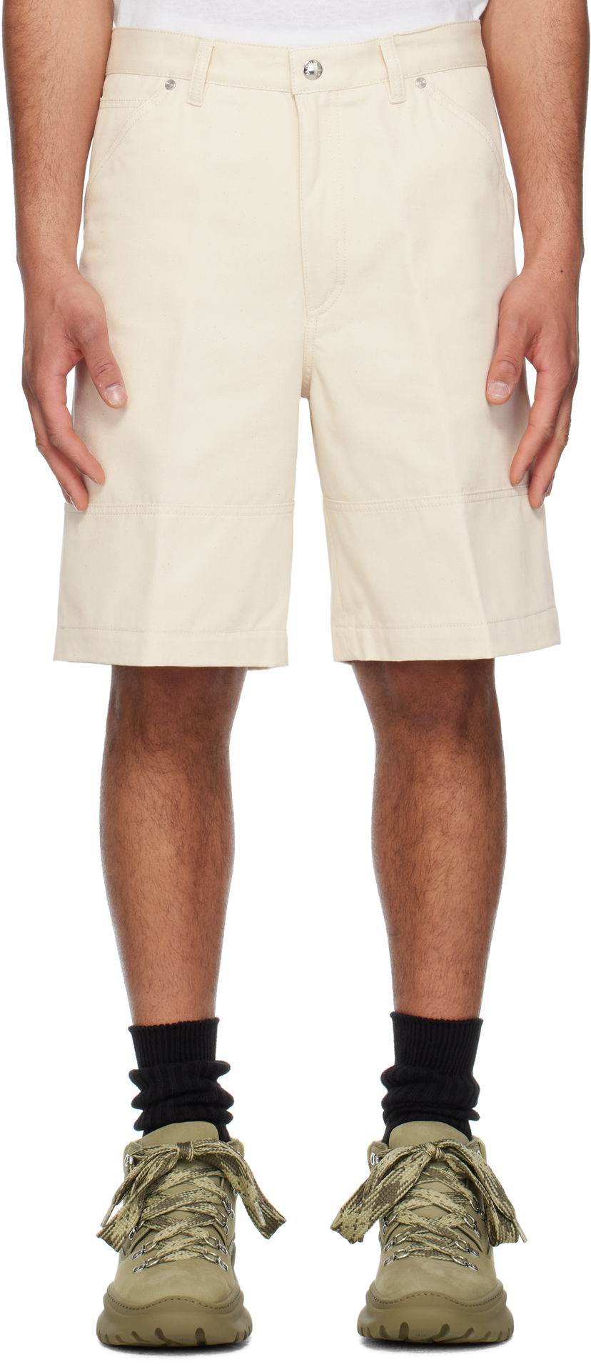 Shortsit Moncler Moncler Cotton Bermuda Shorts Beige | K10912B00008M6724