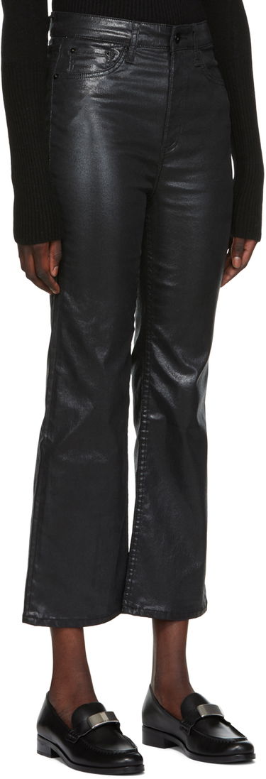 Jeans rag & bone Women's Casey Bootcut Coated Jeans Musta | WDD22F2917SGBL, 1