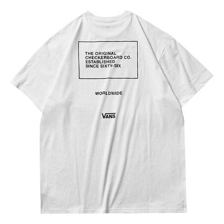 T-paita Vans Vans Checkerboard Established Since Sixty-Six Worldwide T-Shirt Valkoinen | VN0A4MLWWHT