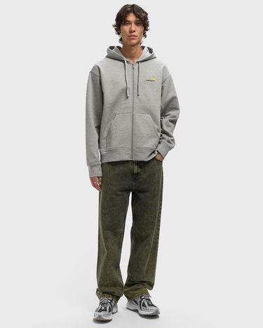 Huppari Carhartt WIP Full-Zip Hooded American Script Jacket Harmaa | I033063-V6.XX, 2