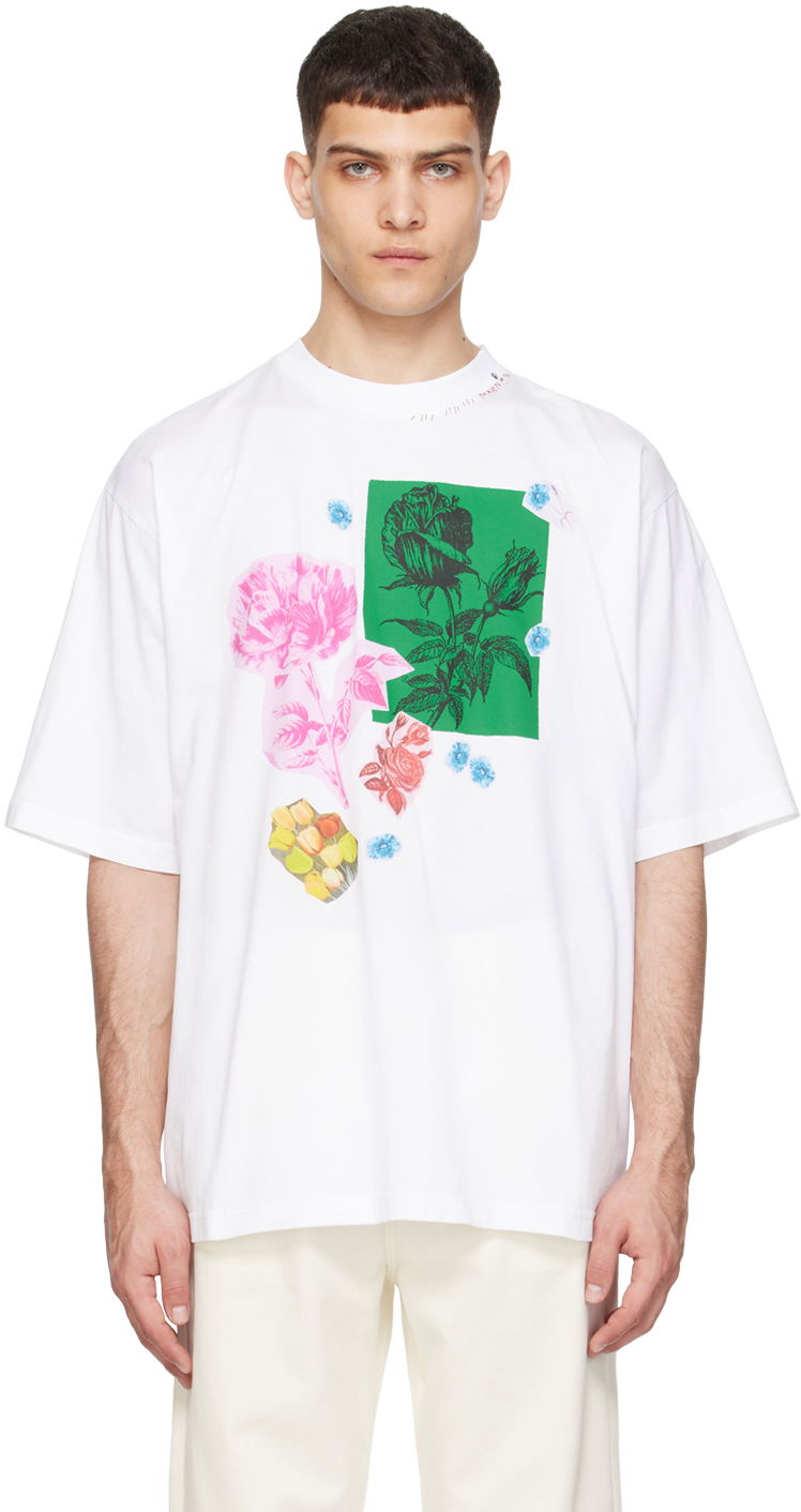T-paita Marni Flower Prints T-Shirt Valkoinen | HUMU0223PT USCW75
