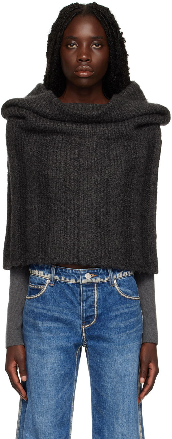 Villapaita We11done We11done Cowl Neck Cropped Sweater Harmaa | WD-KL3-22-630-W-CH