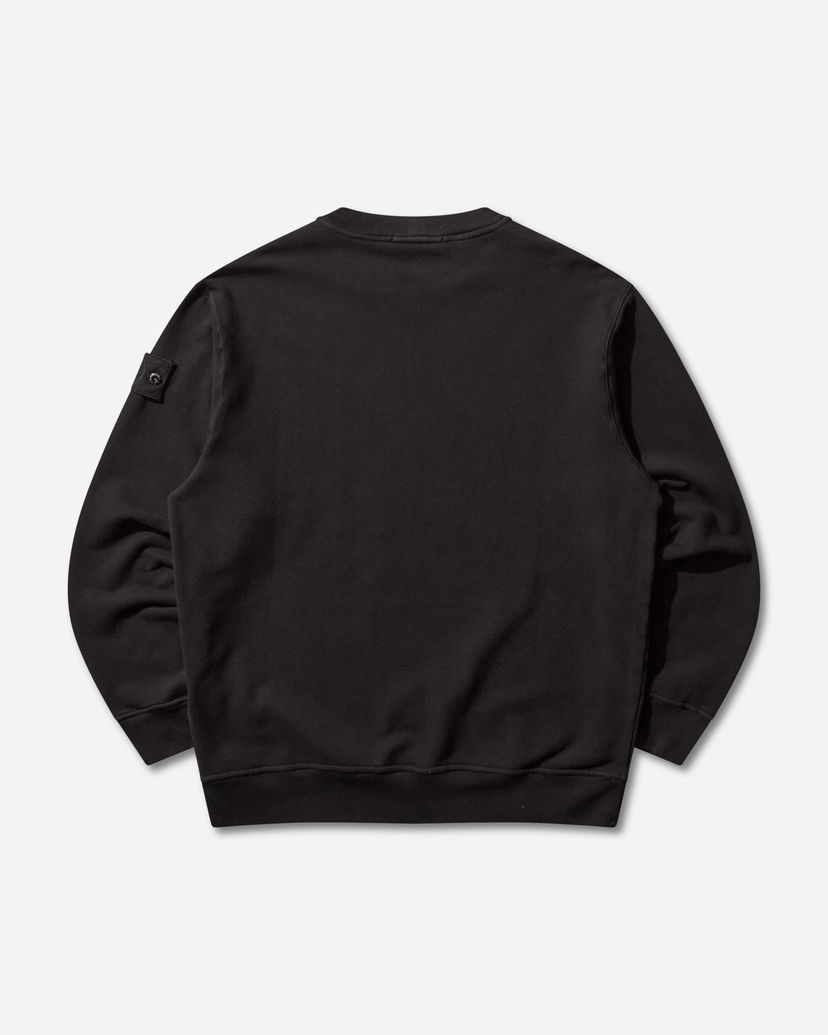 Huppari Stone Island Ghost Stretch Cotton Fleece Crewneck Sweatshirt Musta | K2S15-6100069-S0F28 V0029