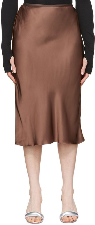 Hame Helmut Lang Helmut Lang Slip Midi Skirt Ruskea | M04HW304, 0