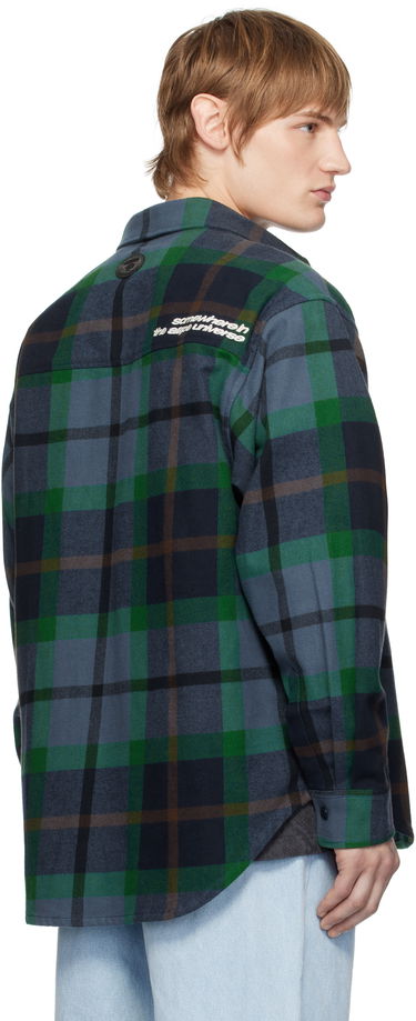 Paita AAPE by A Bathing Ape AAPE by A Bathing Ape 'AAPE UNVS' Long Sleeve Check Shirt Sininen | AAPSTM8504XXNNYM, 2