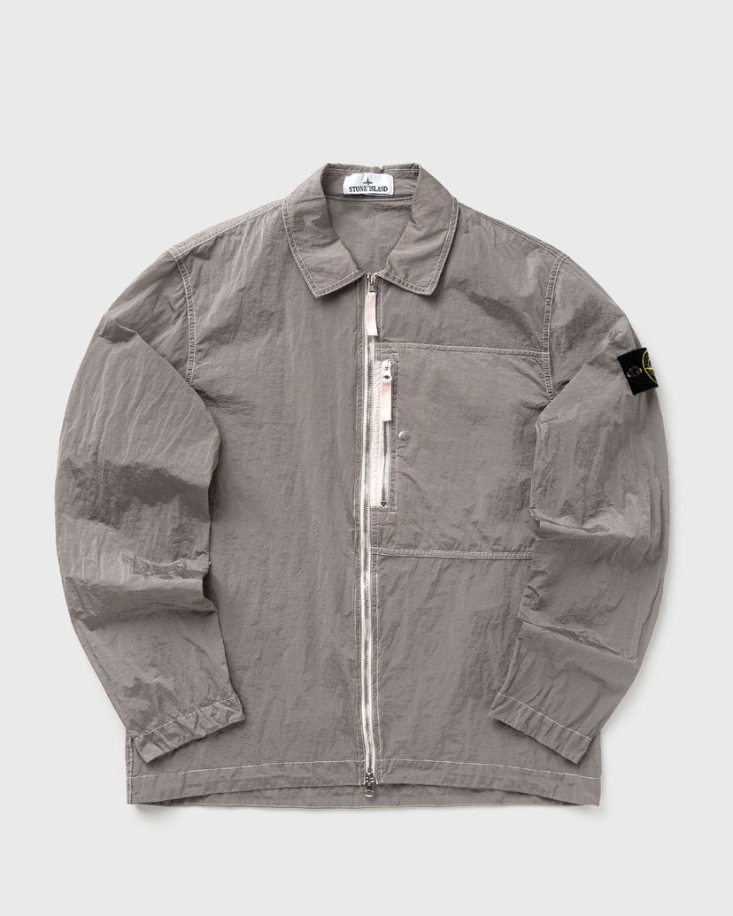 Takki Stone Island Crinkle Fabric Full-Zip Overshirt Harmaa | K2S151200031S0019.V0080