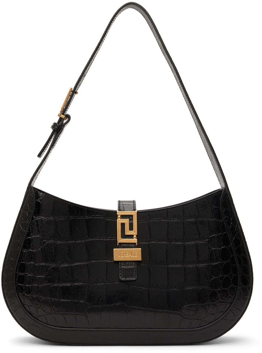 Olkalaukku Versace Croc-Embossed Bag Musta | 1013166_1A08724_1B00V, 0