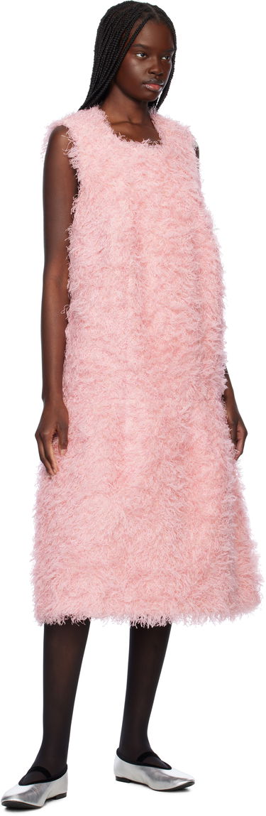 Mekko Comme des Garçons Comme des Garçons Sleeveless Faux-Fur Midi Dress Vaaleanpunainen | GO-O005-051-1, 3