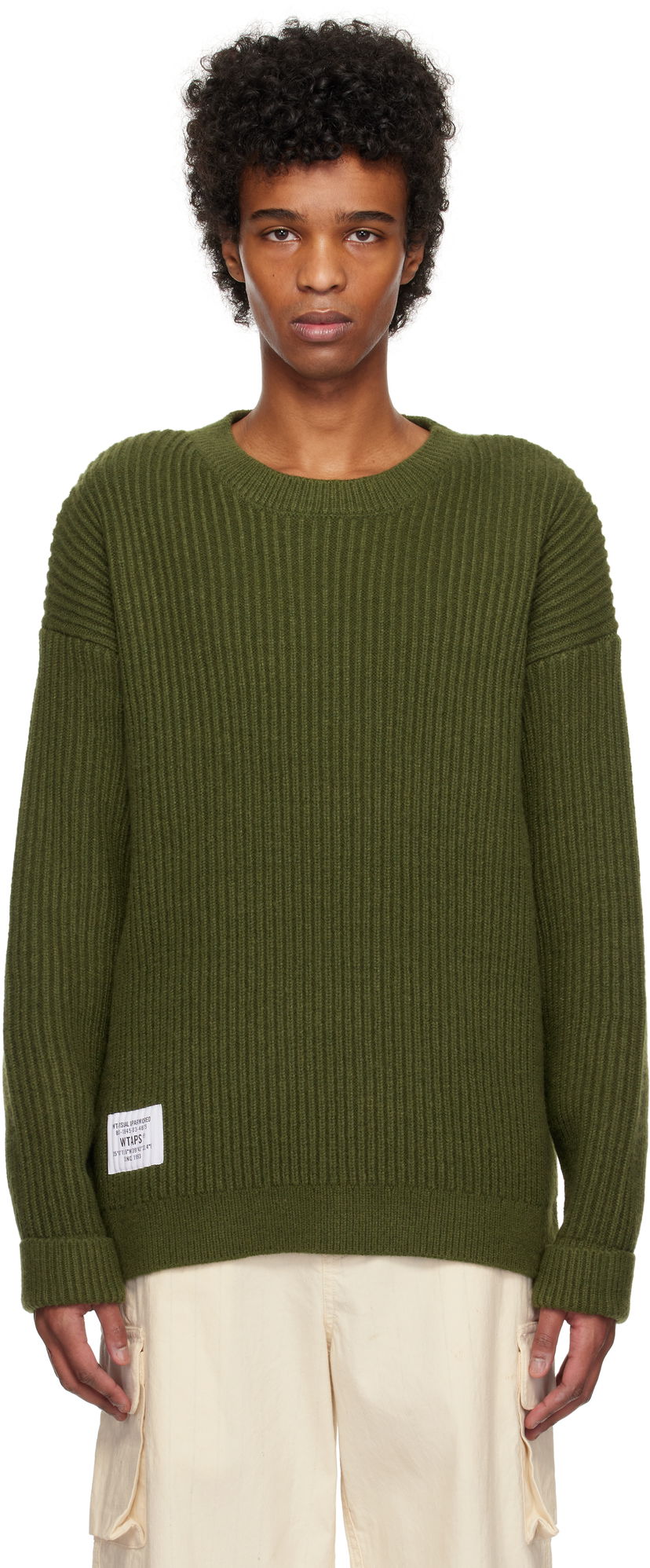 Villapaita WTAPS WTAPS Deck Knit Sweater Vihreä | 242MADT-KNM06