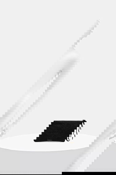 Lompakko Common Projects Pebbled Leather Small Flat Pouch Musta | 9187.7001, 4