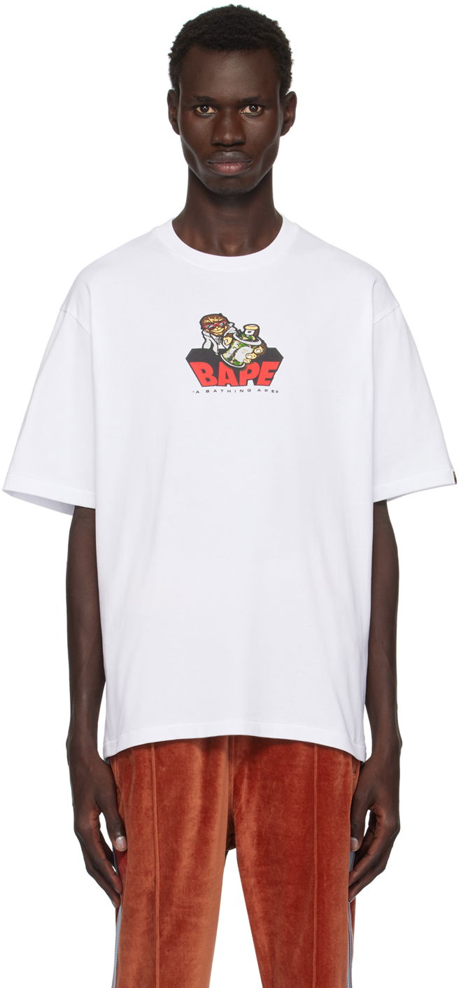 T-paita BAPE Bape Graffiti Logo T-Shirt Valkoinen | 001TEK301345M