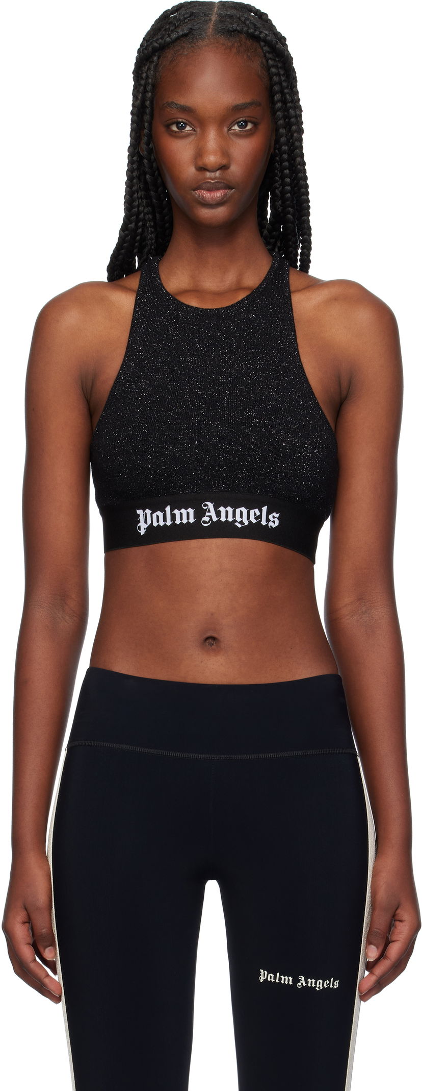 Tankkitoppi Palm Angels Logo Tape Tank Top Musta | PWHT001F24KNI0011010