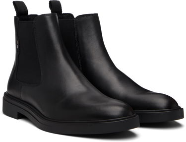 Kengänhoito BOSS Nappa Leather Chelsea Boots with Signature Stripe Musta | 50552527, 4