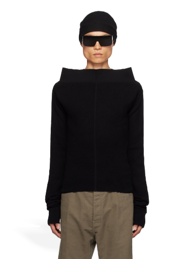 Villapaita Rick Owens Rib Turtleneck Musta | RR02C7691 CHWSR