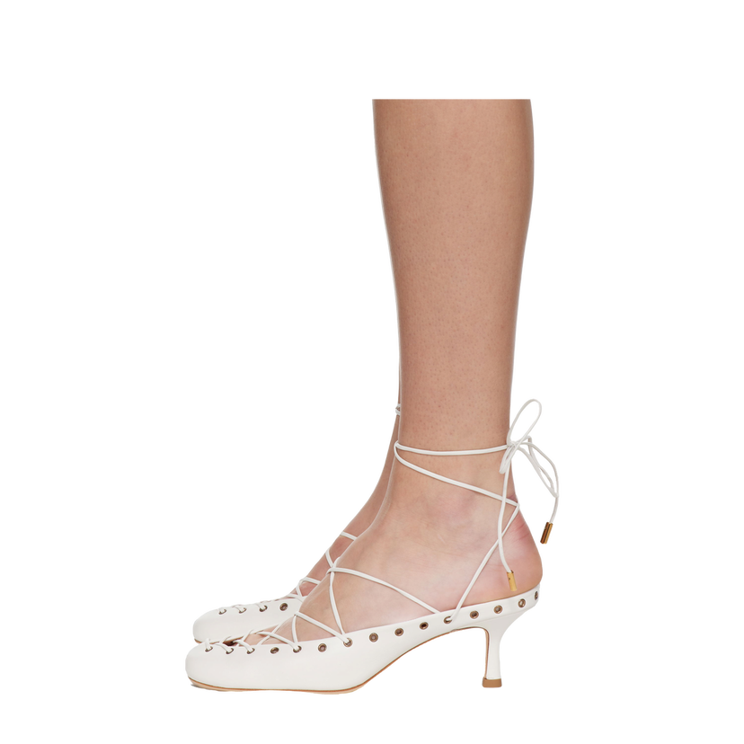 Tennarit ja kengät CHLOÉ Chloé Ghillies Lace-Up Mules Valkoinen | CHC25U10DRI