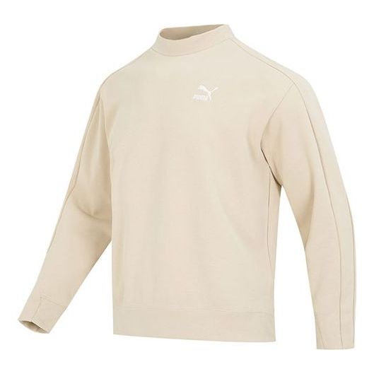 Villapaita Puma T7 Mock Neck Sweatshirt Beige | 620605-88