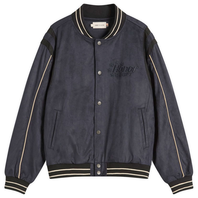 Bomber-takki Honor The Gift Oil Head Varsity Jacket, Size Large Tummansininen | HTG250163-NVY